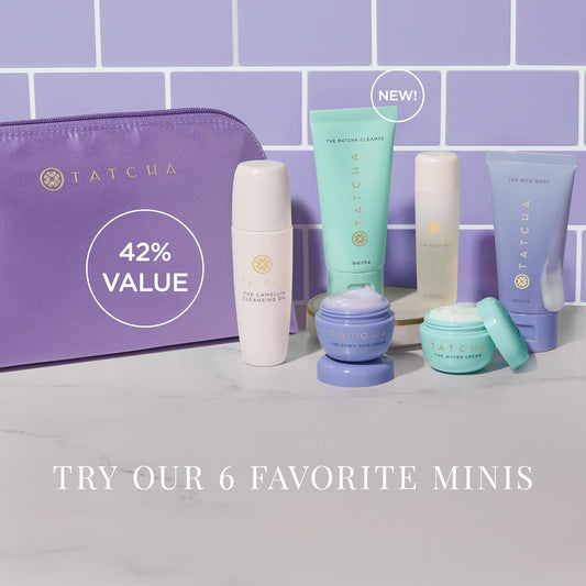 Tatcha Mini Favorites Set, Travel Size Cleansers, Essence, And Moisturizers ($120 Value)