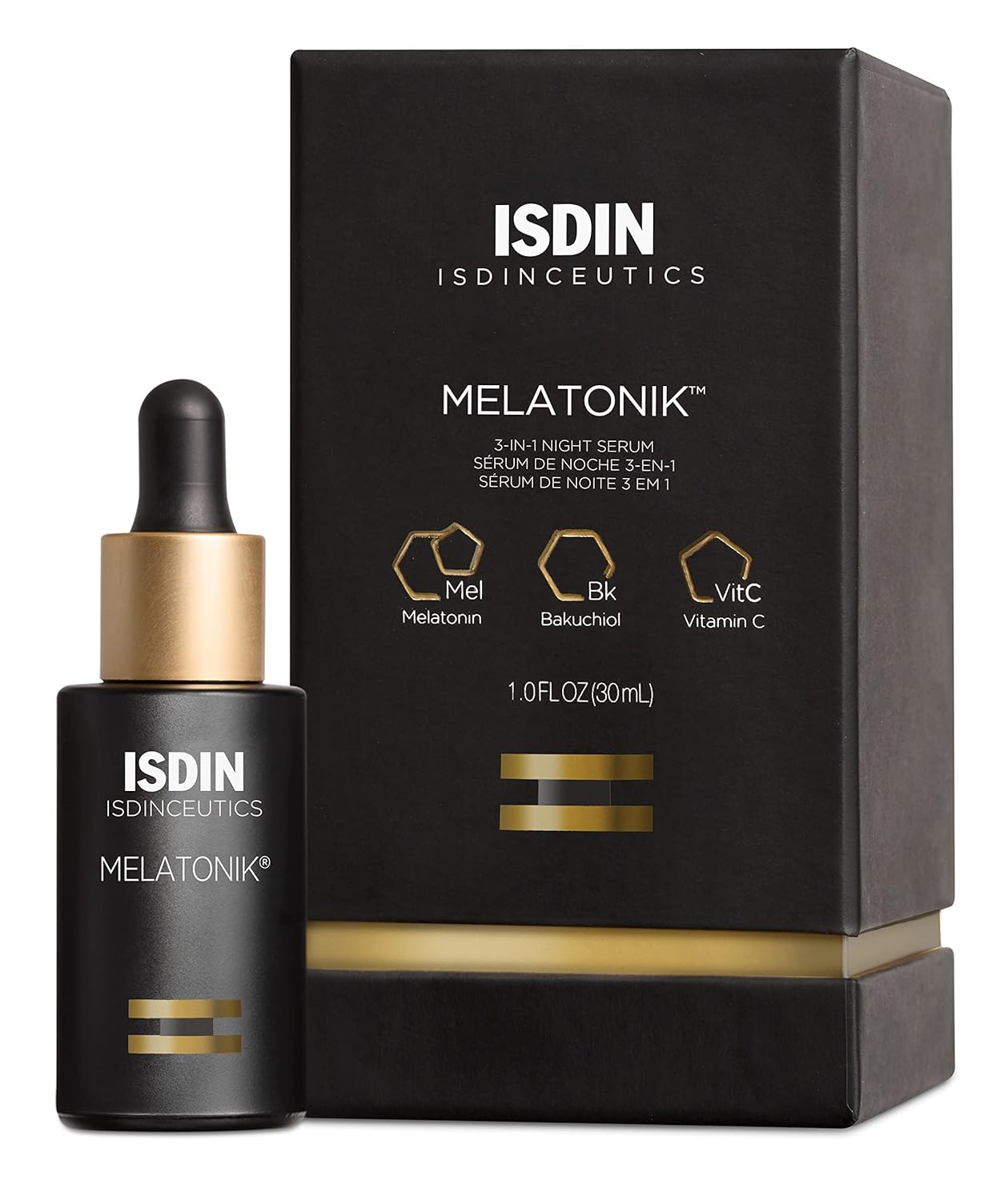 Isdin Melatonik, Overnight Recovery Anti-Aging Benefits Night Serum, 3-In-1 Repairs, Restores And Brightens With Melatonin, Bakuchiol, Vitamin C…