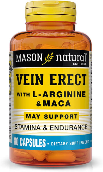 MASON NATURAL VeinErect with L-Arginine & Maca ? 80 Capsules