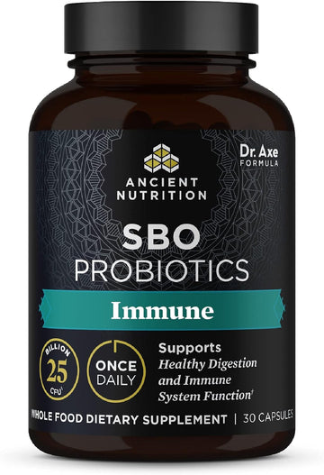 Probiotics For Immune Support By Ancient Nutrition, Sbo Once Daily Probiotics With Vitamin C And Vitamin D, 30Ct For Healthy Digestion And Immune System Function Support, 25 Billion Cfus