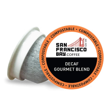 San Francisco Bay Compostable Coffee Pods - DECAF Gourmet Blend (80 Ct) K Cup Compatible including Keurig 2.0, Medium Roast, Swiss Water Processed