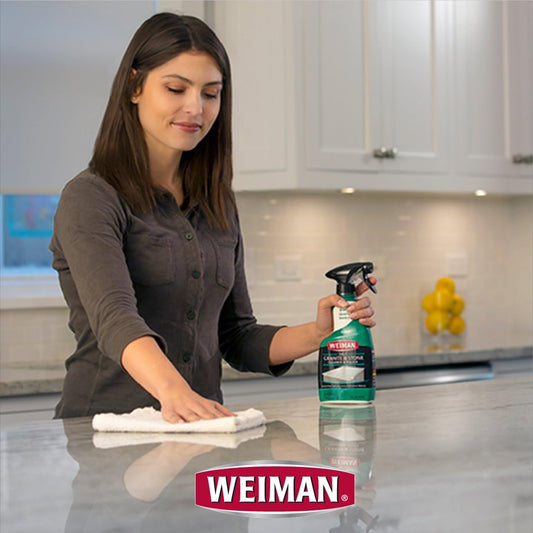 Weiman Stainless Steel & Granite Cleaner - 12 Ounce - for Countertop and Appliance Protect from Fingerprints Granite Cleaner and Polish - Enhance The Natural Beauty of Your Stone Surface - 12 Ounce