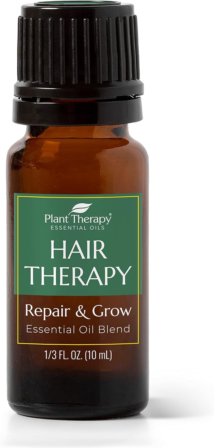 Plant Therapy Hair Therapy Essential Oil Blend 10 Ml (1/3 Oz) Strengthen, Repair And Grow Hair, 100% Pure, Undiluted, Essential Oil Blend