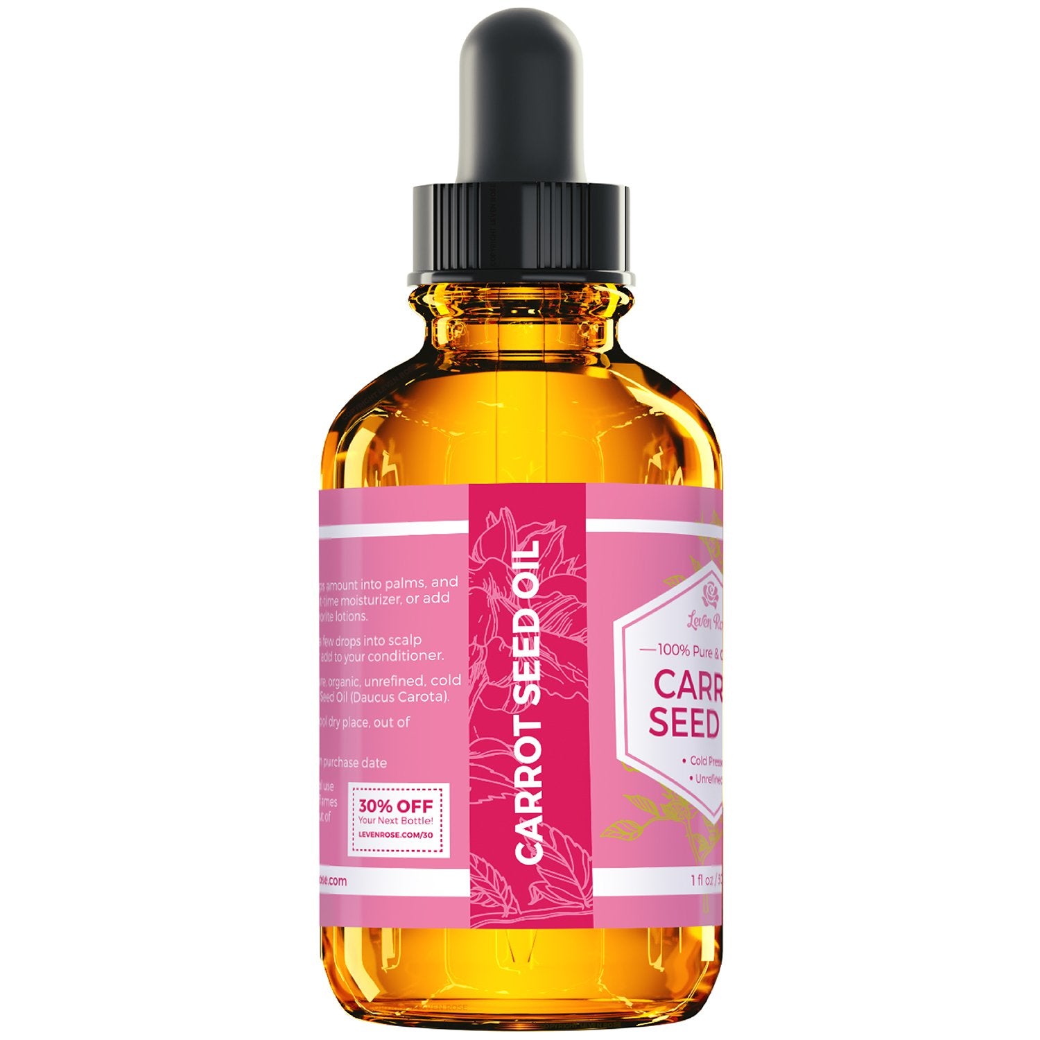 Carrot Seed Oil By Leven Rose, 100% Pure Unrefined Cold Pressed Moisturizer For Hair Skin And Nails 2 Oz : Beauty & Personal Care