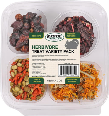 Herbivore Treat Variety Pack (9 Oz.) - Healthy Natural Treat Assortment - Dried Flowers & Vegetables - Guinea Pigs, Rabbits, Chinchillas, Squirrels, Hamsters, Prairie Dogs, Degus & Other Small Pets