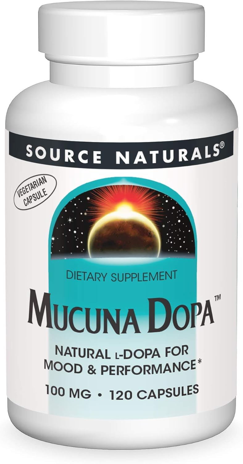 Source Naturals Mucuna Dopa 100 mg for Mood & Performance - 120 Vegetarian Capsules