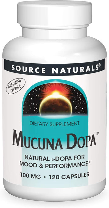 Source Naturals Mucuna Dopa 100 mg for Mood & Performance - 120 Vegetarian Capsules