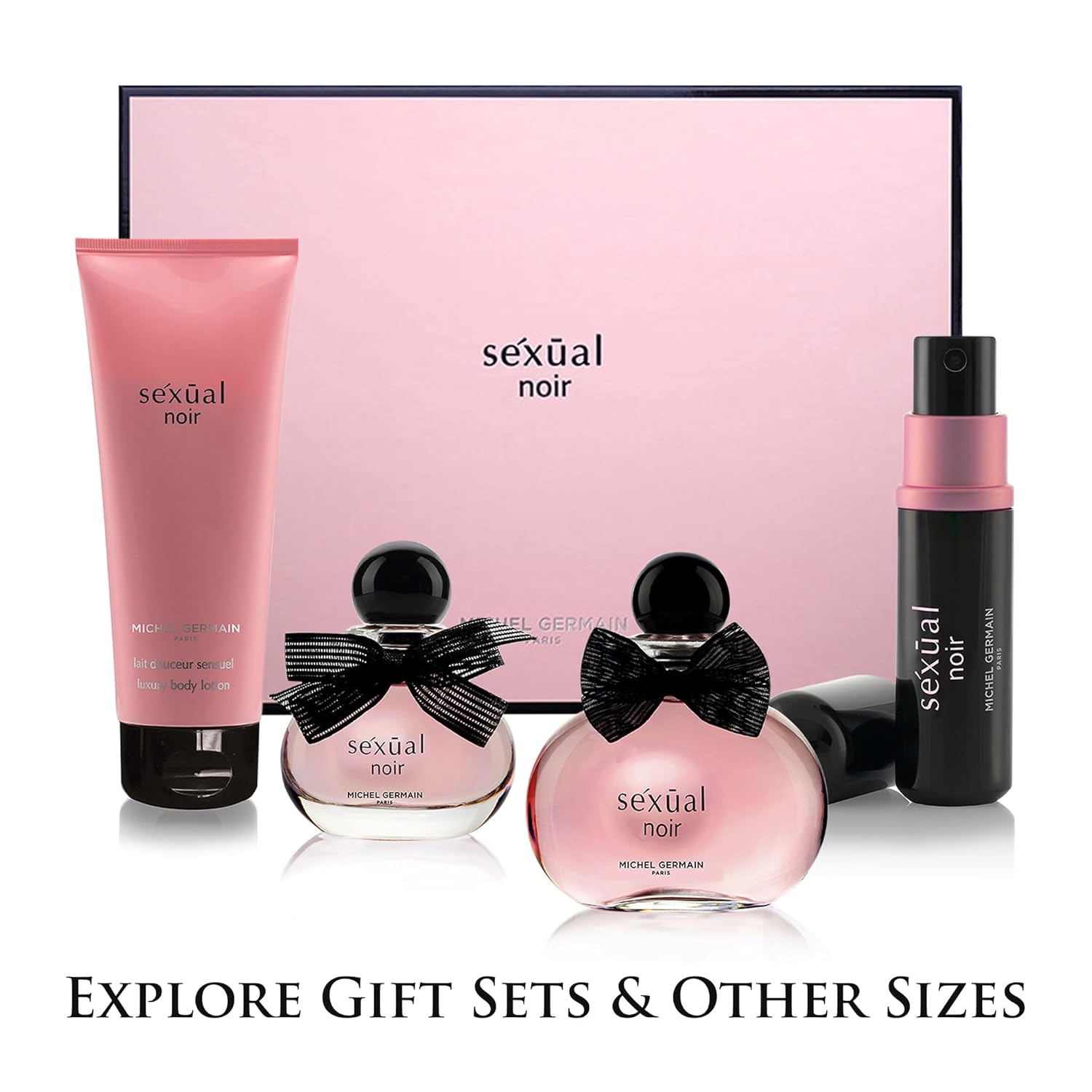 Michel Germain Sexual Noir Perfume Sprays & Lotion 3-Piece Gift Set, Top Notes Of Strawberries, Mandarin, Lime, Long-Lasting, Warm Floral & Sensual Gift For Her : Beauty & Personal Care