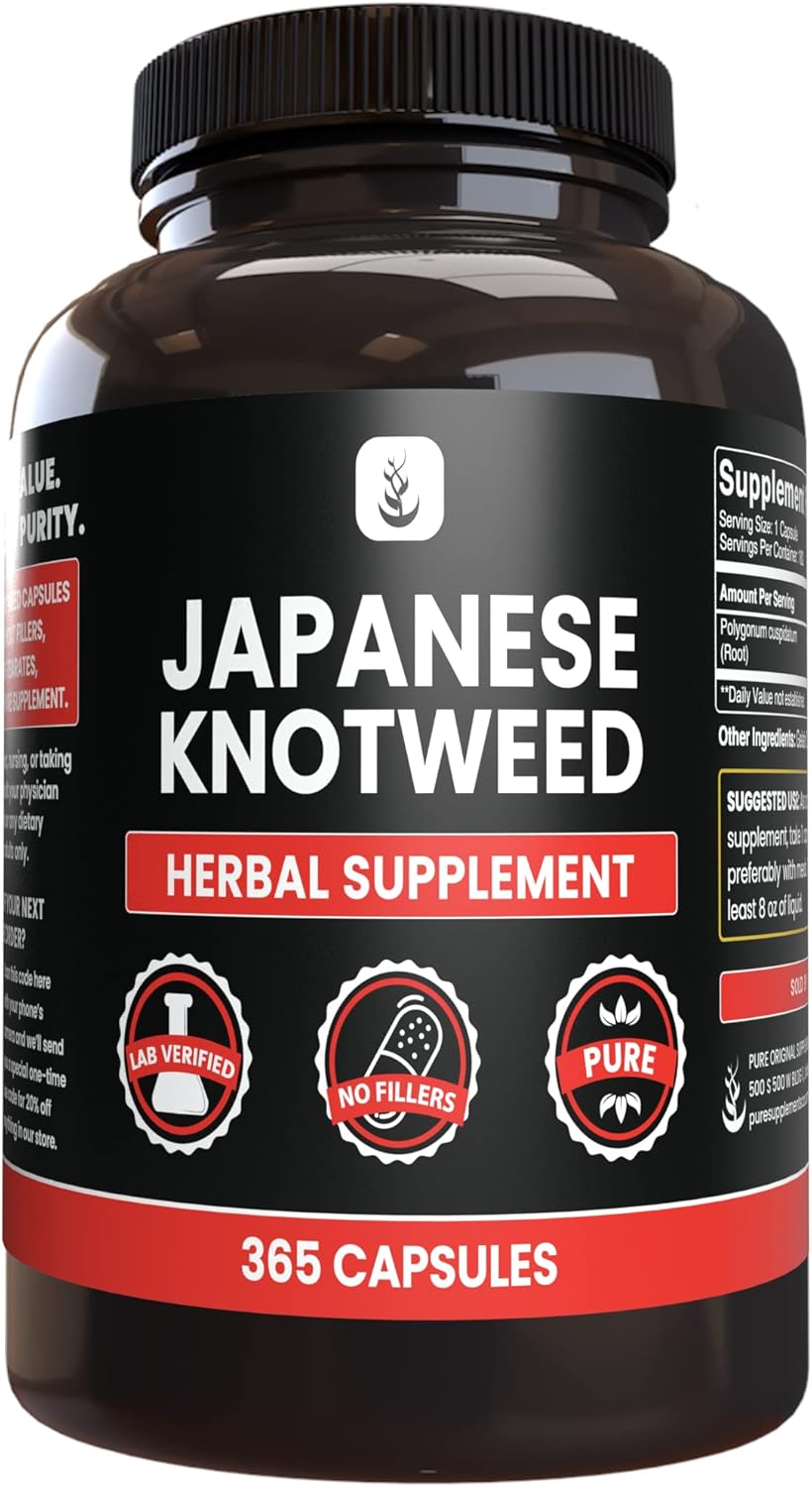 Pure Original Ingredients Japanese Knotweed, (365 Capsules) No Magnesium Or Rice Fillers, Always Pure, Lab Verified