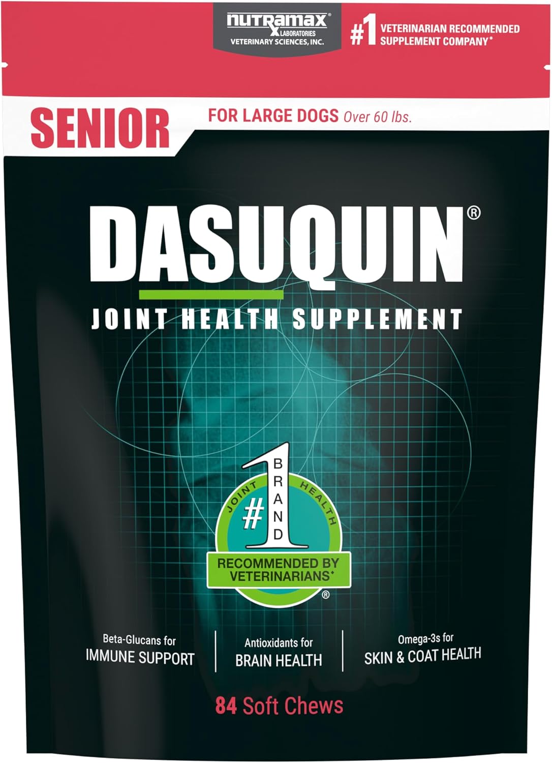 Nutramax Dasuquin Joint Health Supplement For Large Senior Dogs – For Immune Support, Skin & Coat Health, And Brain Health, 84 Soft Chews