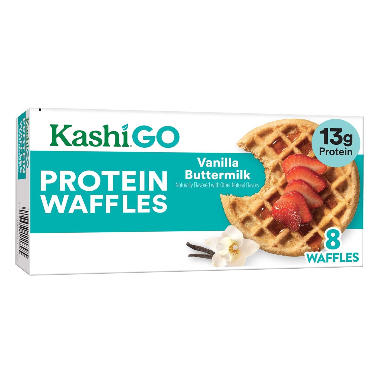 Kashi Go Frozen Protein Waffles, 10.7 Oz, 8 Ct Box