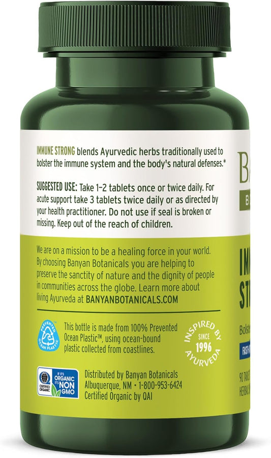 Banyan Botanicals Immune Strong ? Organic Supplement with Turmeric & Tulsi ??? Ayurvedic Immune Formula That Supports The Body's Natural Defenses* ? 90 Tablets ? Non-GMO Sustainably Sourced Vegan