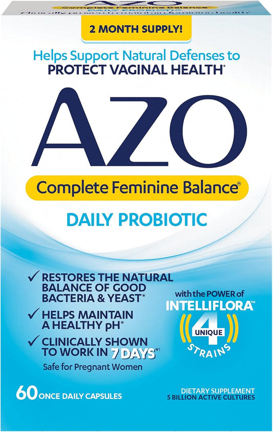 Azo Complete Feminine Balance Daily Probiotics For Women & D Mannose Urinary Tract Health, Cleanse, Flush & Protect The Urinary Tract