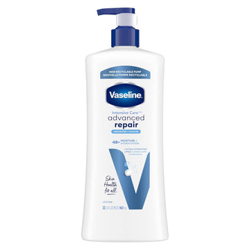 Vaseline Intensive Care Body Lotion Advanced Repair Unscented For Dry Skin Lotion Made With Ultra-Hydrating Lipids + Vaseline Jelly To Repair Extremely Dry Skin 32 Oz
