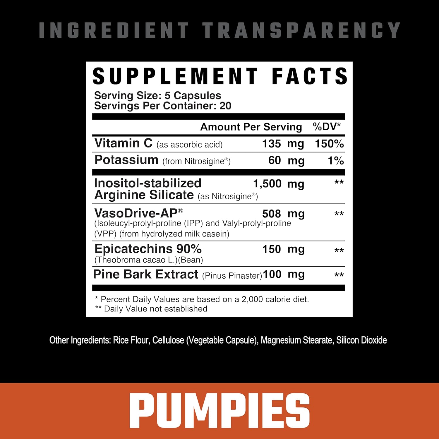 Axe & Sledge Supplements Pumpies Nitric Oxide Booster With Vasodrive-Ap And Nitrosigine, Increase Pumps, Performance, And Recovery, 20 Servings, 100 Capsules : Health & Household