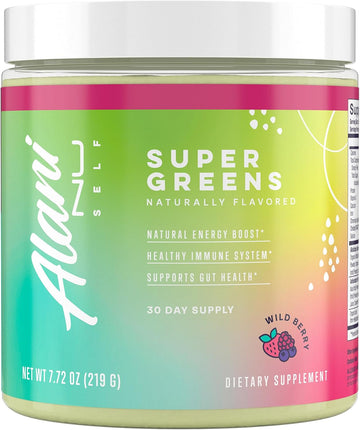 Alani Nu Super Greens Powder Wild Berry | Green Juice Supplement | Spirulina + Wheat Grass Powder | Naturally Flavored | Smoothie Juice Mix | Gluten Free | Vegan | 30 Servings