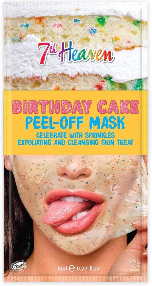 7Th Heaven Birthday Cake Peel Off Face Mask, Exfoliating Face Mask Skincare Set - Genuine 7Th Heaven Face Masks Skincare