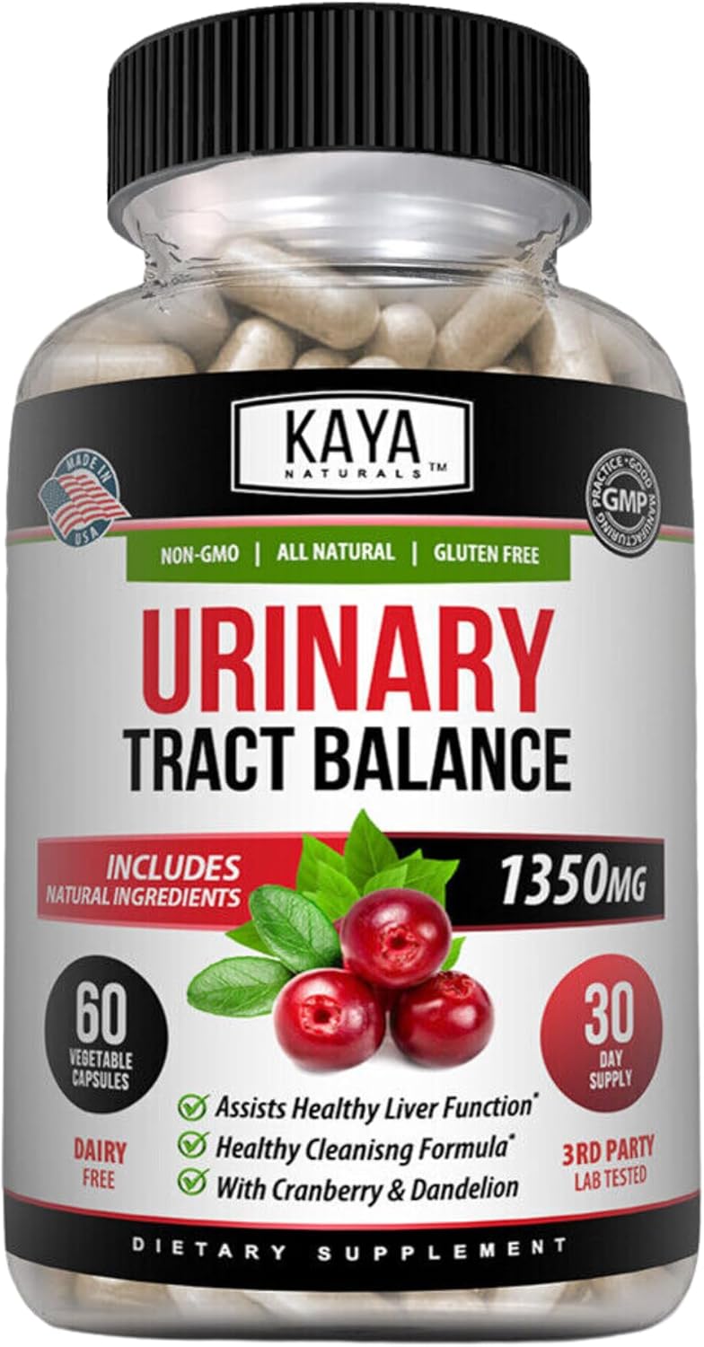 Kaya Naturals - D-Mannose - Urinary Tract Ut Cleanse & Bladder Health - Made With Cranberry, Hibiscus & Dandelion Root - D Mannose Capsules Cranberry Supplement - 60 Veggie Capsules