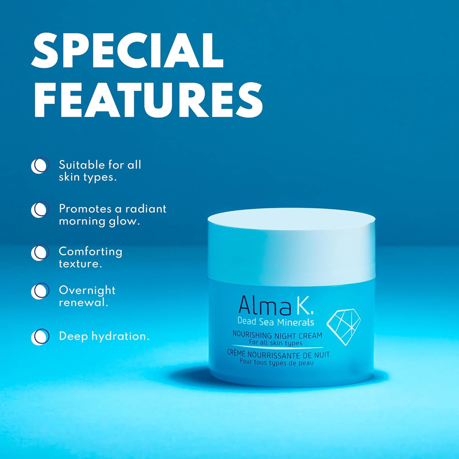 Alma K Nourishing Night Cream - Face Cream For All Skin Types - Facial Moisturizer With Dead Sea Minerals - Face Moisturizer For Women - 1.7 Oz : Beauty & Personal Care