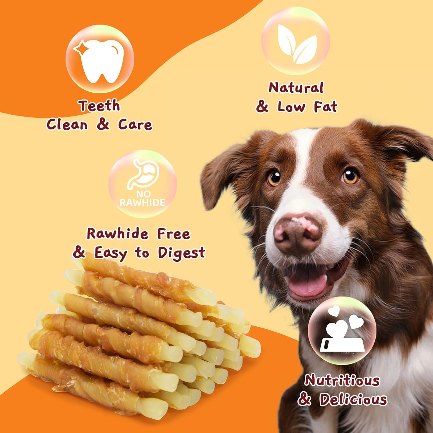 Jungle Calling Rawhide Free Treats for Dogs, Chicken Wrapped Cod Sticks Dog Treats, Soft Chewy Treats for Training Rewards, 10.6 oz (Chicken) : Pet Supplies