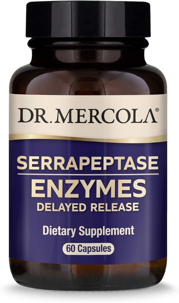 Dr. Mercola Serrapeptase Enzymes, 60 Servings (60 Capsules), Supports Overall Immune Health*, non GMO, Soy Free, Gluten Free