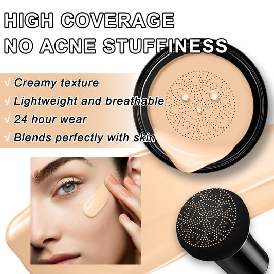Mushroom Head Air Cushion Cc Cream Foundation Bb Cream Foundation Makeup Moisturizing Cc Cream Liquid Foundation,Concealer Lasting Makeup Foundation Even Skin Tone Makeup Base Primer (#04 Nude)