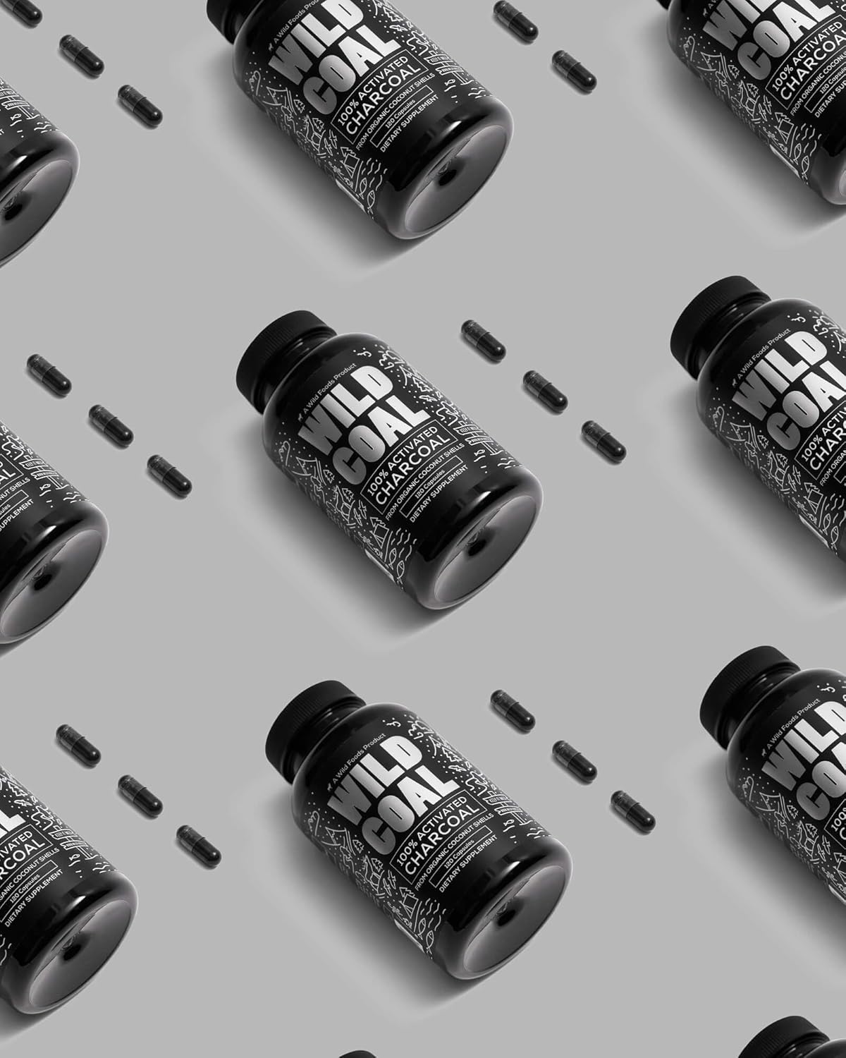 Buy Wild Foods Activated Charcoal Capsules | 100% Organic Coconut Shells Active Tablets For Bloating Relief | Lab Tested & Non-Gmo Detox Pills | Usa (Two Bottles - 120 Capsules) On  Free Shipping On Qualified Orders
