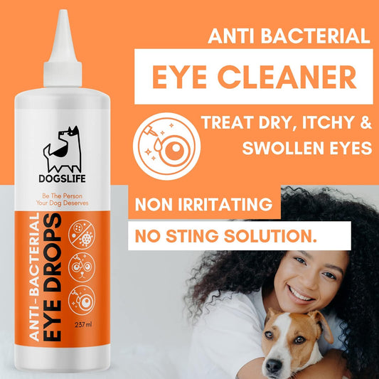 Eyewash Drops For Dogs | 237ml Dog Eye Cleaner | Treat Dry, Itchy Eyes + Allergy Symptoms | Oat Glucan Ph Balanced Formula For Clean Dog Eyes?DG31