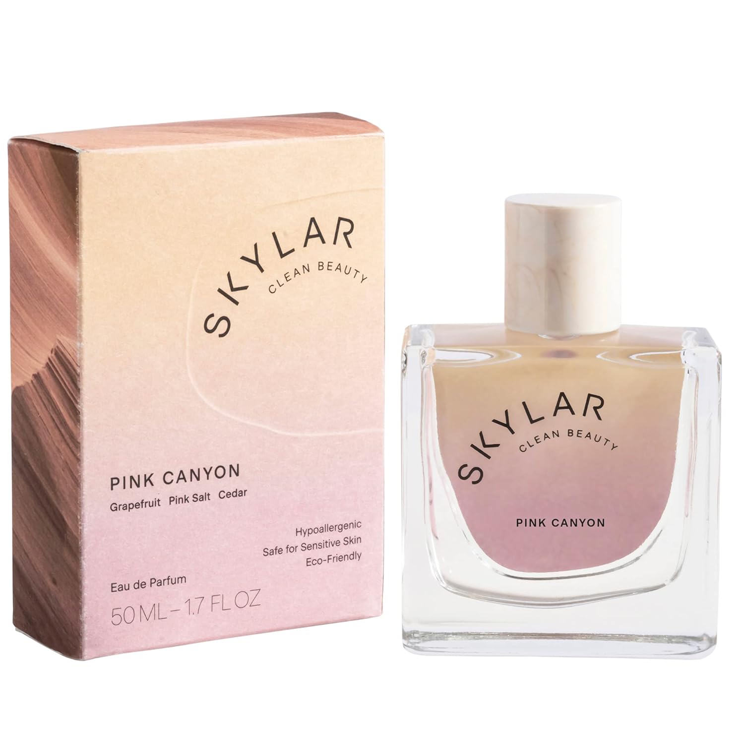 Skylar Pink Canyon Eau De Parfum - Hypoallergenic & Clean Perfume For Women & Men, Vegan & Safe For Sensitive Skin - Notes Of Grapefruit, Pink Salt & Cedar - 10Ml /0.33 Fl Oz