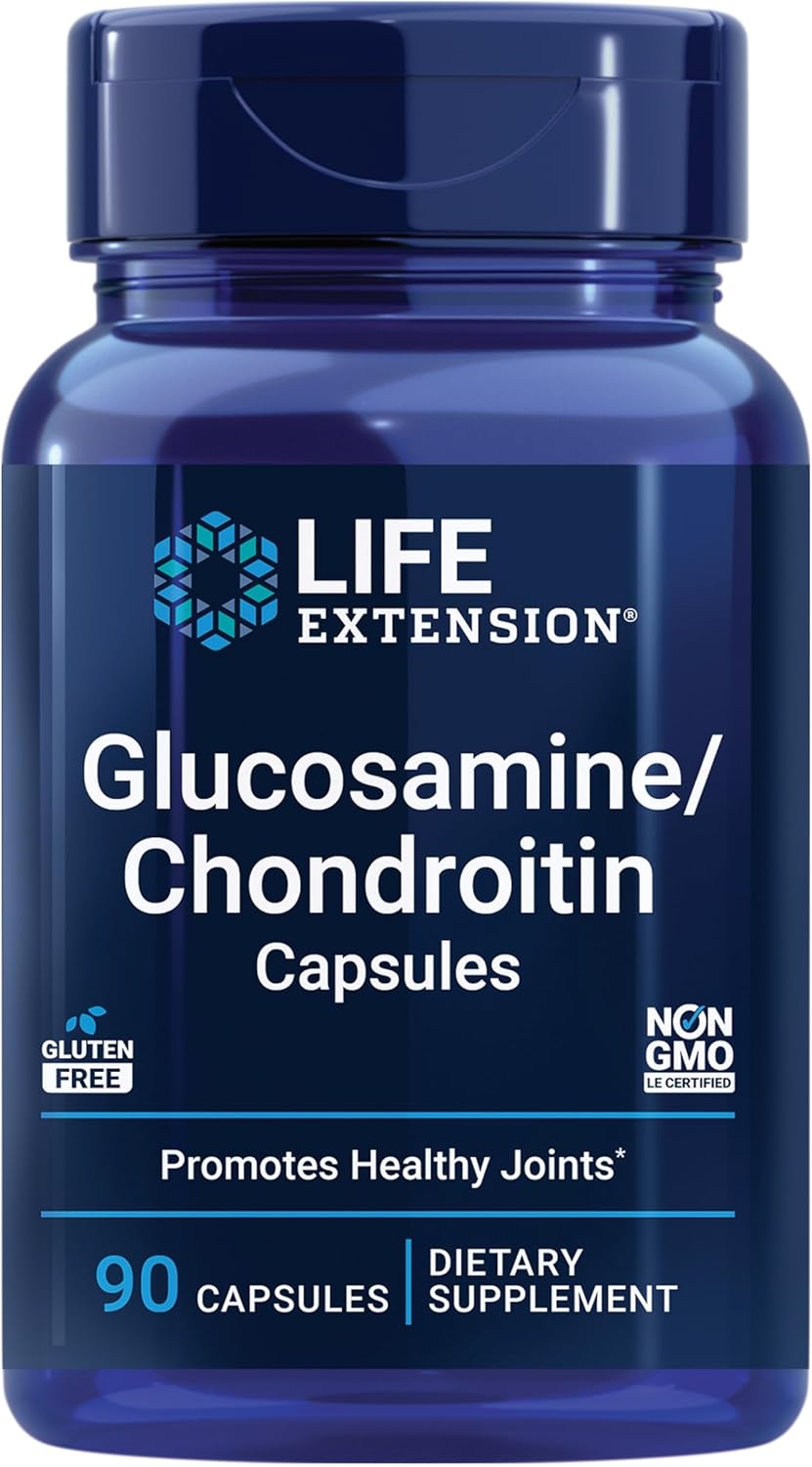 Life Extension Glucosamine/Chondroitin Capsules For Healthy Joints And Cartilage, Non-Gmo, Gluten-Free, 90 Capsules