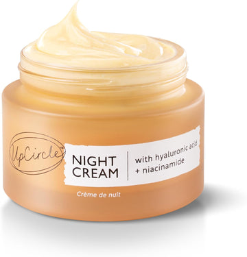 Upcircle Night Cream With Hyaluronic Acid + Niacinamide 55Ml - Nourishing And Unscented For Sensitive Skin Anti-Ageing Properties - Vegan Cruelty-Free