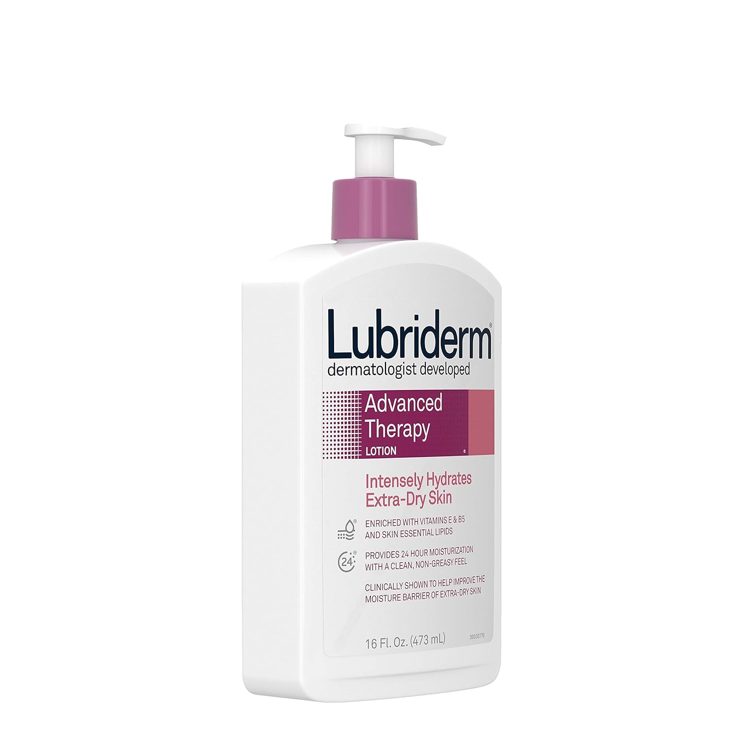 Lubriderm Advanced Therapy Fragrance-Free Moisturizing Lotion with Vitamins E and Pro-Vitamin B5, Intense Hydration for Extra Dry Skin, Non-Greasy Formula, Pack of Three, 3 x 16 fl. oz : Beauty & Personal Care