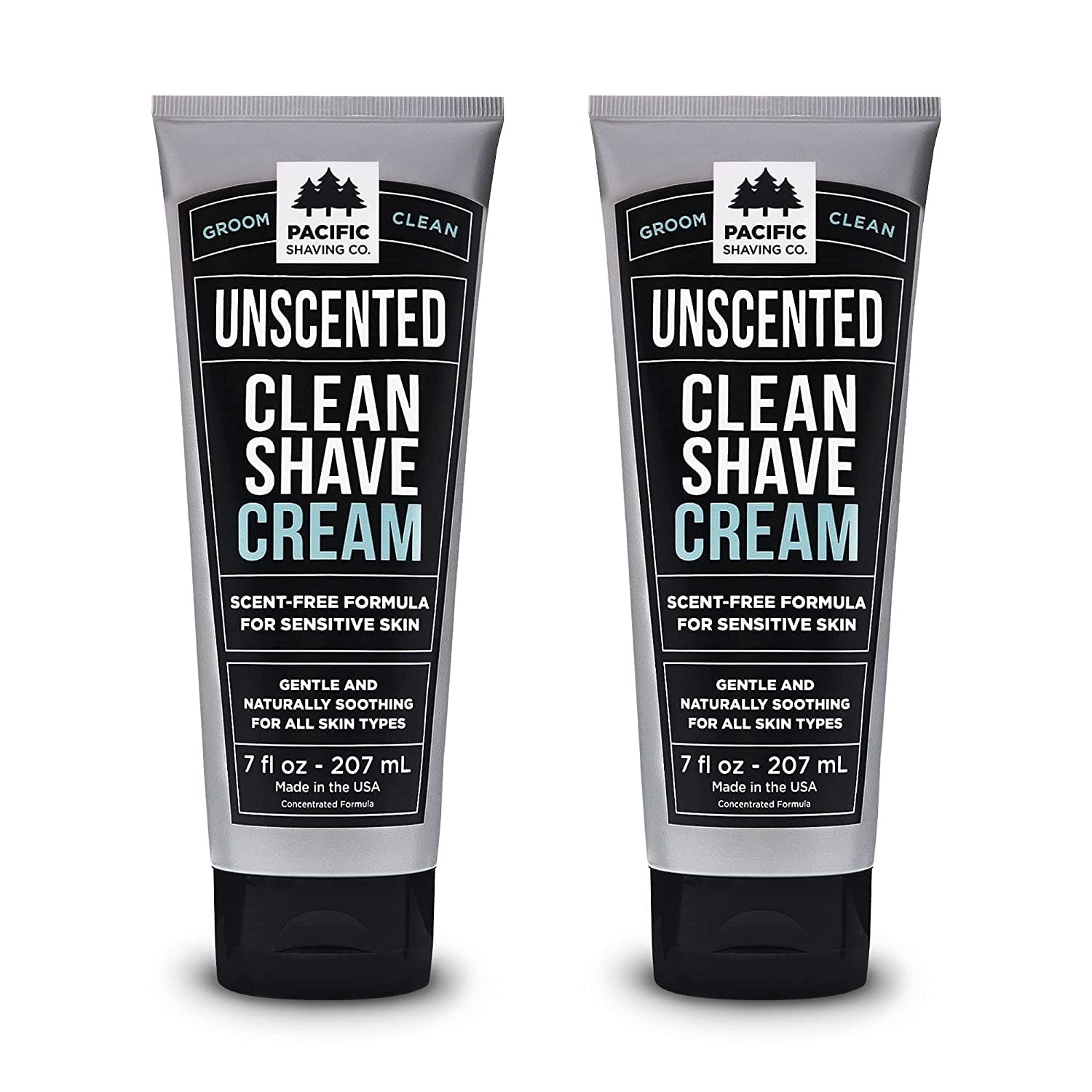 Pacific Shaving Company Clean Shaving Cream - Shea Butter + Vitamin E Shave Cream For Hydrated Sensitive Skin - Clean Formula For A Smooth, Anti-Redness + Irritation-Free Shave Cream (7 Oz, 2 Pack)