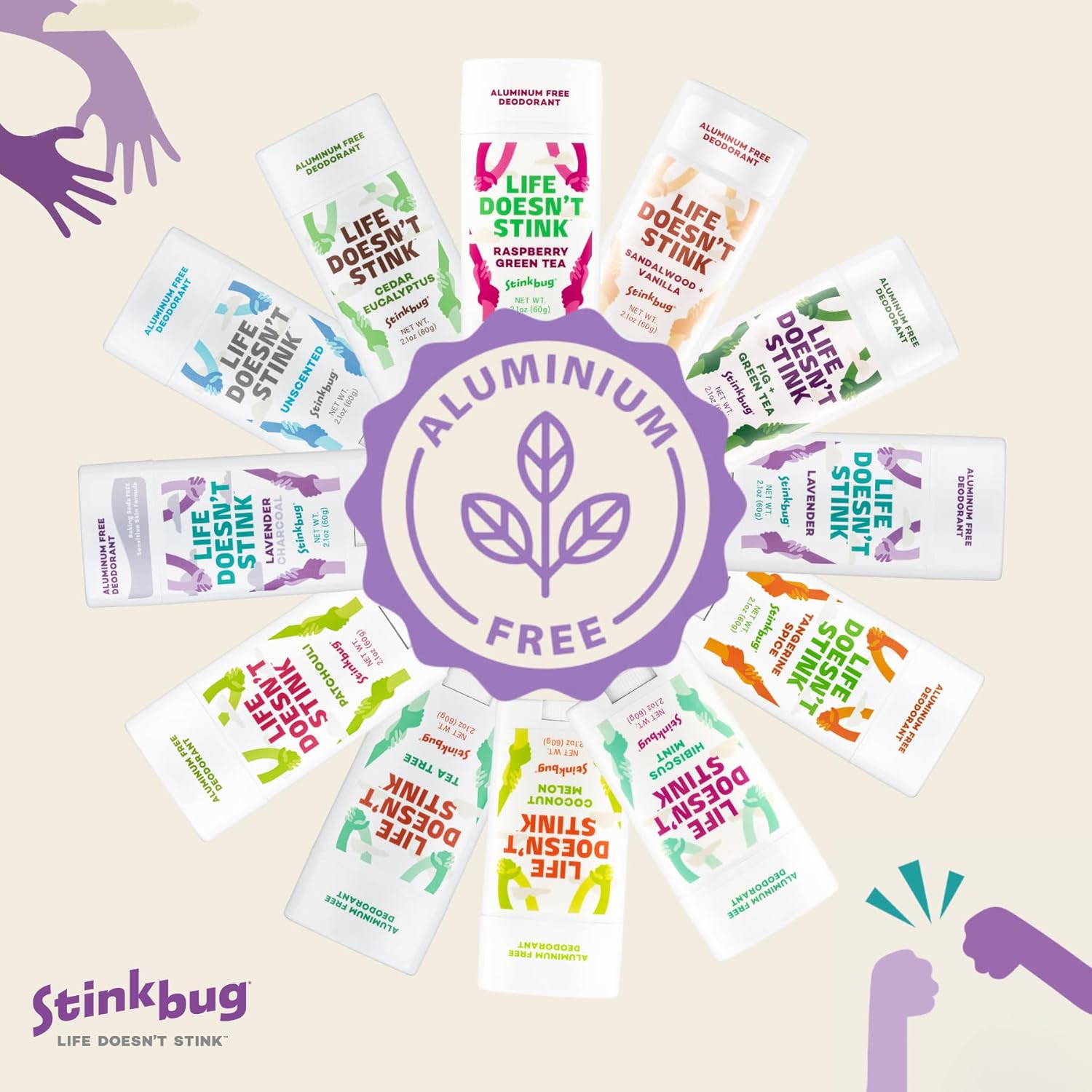Stinkbug Naturalstangerine Spice Natural Deodorant Aluminum Free No Parabans, 2.1 Oz : Beauty & Personal Care