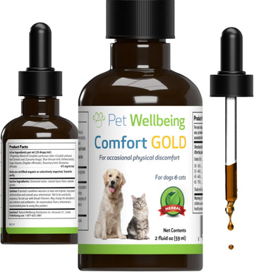 Pet Wellbeing Comfort Gold For Dogs - Natural Pain Relief For Canines - 2 Oz (59Ml)