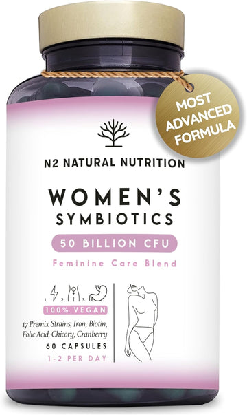 Probiotics For Women Vaginal Health | Vaginal Probiotics With 6 Strains | Strenghtens Intimate Flora & Combats Urinary Or Vaginal Tract Infections. 30 Capsules. Ce. Vegan. N2 Natural Nutrition