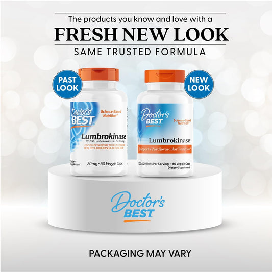 Doctors Best Lumbrokinase, Supports Heart Function, 720,000 Units Per Serving, 60 Veggie Caps