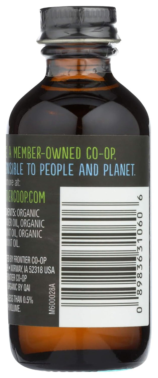 Frontier Organic Non-Alcoholic Mint Flavor, 2-Ounce, Full Flavor For Baking, Icing, Coffee, Cookies, Kosher, Organic