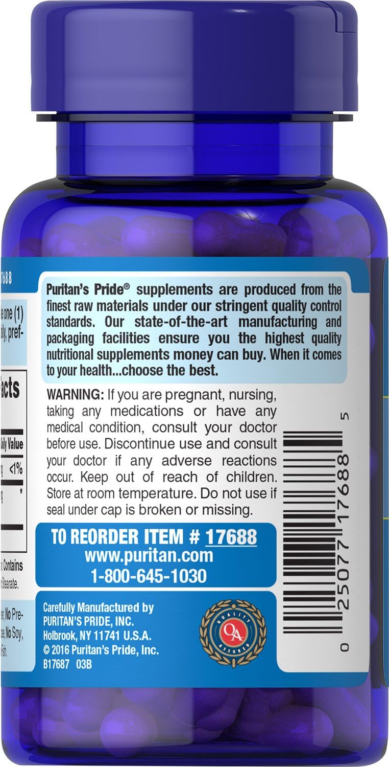 Puritans Pride Hyaluronic Acid 100 mg Capsules, 60 Count : Health & Household