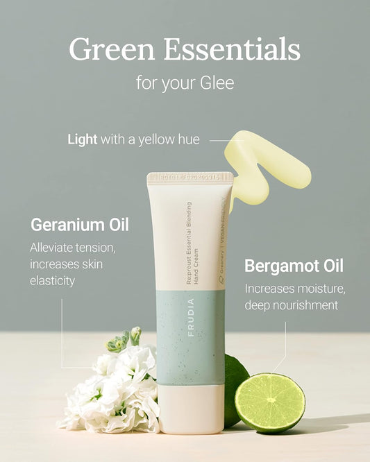 Welcos Frudia Re:Proust Essential Blending Hand Cream Greenery | Korean Skin Care Moisturizer & Beauty Products For Women & Men | Travel Size Body Skin Care Products Hand Cream For Dry Skin 1.76 Fl Oz