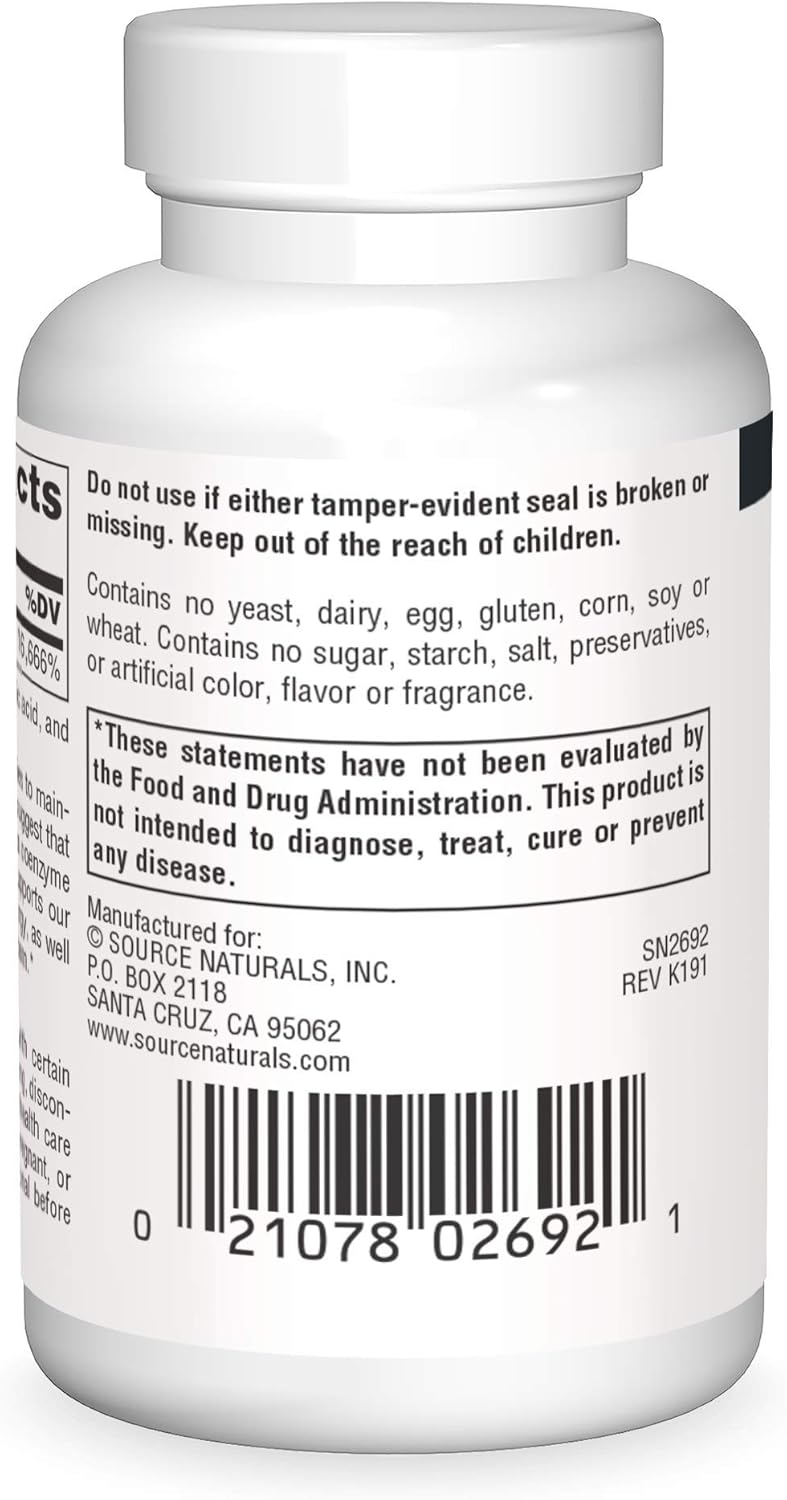 Source Naturals Biotin 5,000mcg High Potency B Vitamin Nutrients Support Healthy Hair, Skin & Nails - Maximum Strength Biotin Deficiency Supplement - 200 Tablets