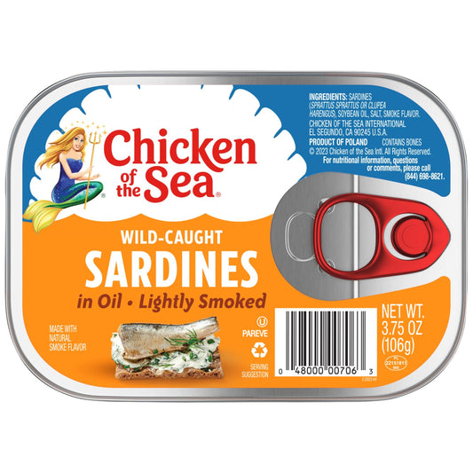 Chicken of the Sea Smoked Sardines in Oil, Wild Caught, 3.75-Ounce Cans (Pack of 18)