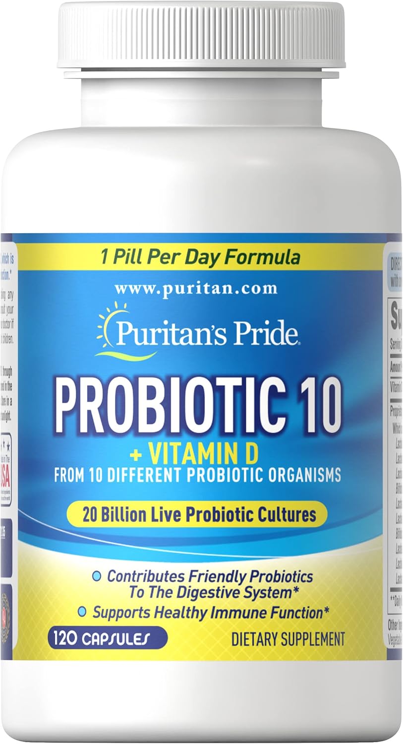 Puritan'S Pride Probiotic 10 With Vitamin D To Support Immune Function* Capsule 120 Count