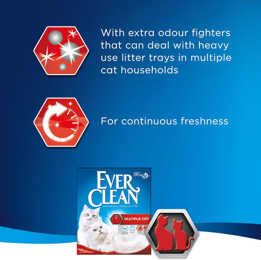 Ever Clean Clumping Cat Litter, Multiple Cat, Scented for long-lasting freshness, Unbeatable Clumping Strength, 10L?EEVC017