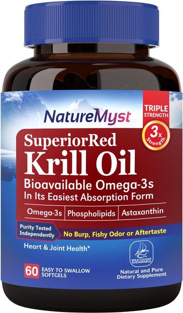 Antarctic Krill Oil 1000 Mg Softgels, Krill Oil Omega-3S, Epa, Dha, Astaxanthin & Phospholipids, Joint, Heart Health, 60 Softgels, Non-Gmo, No Gluten, Made In The Usa