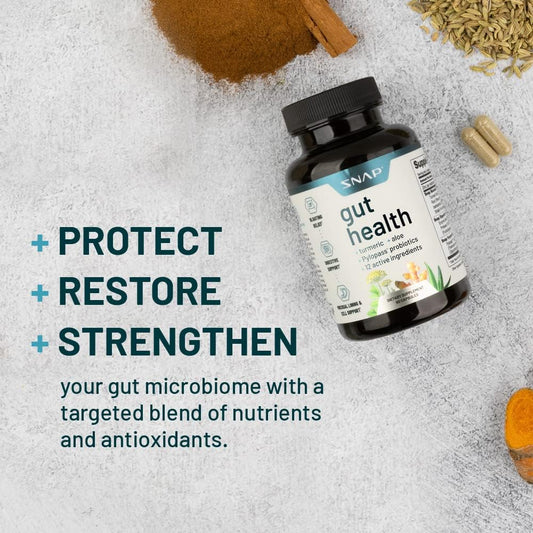 Snap Supplements Gut Health Supplements For Men And Women, Prebiotics And Probiotics For Digestive Health, Leaky Gut Repair Supplements, Gut Cleanse, Gut Repair, Digestive Probiotic (60 Capsules)