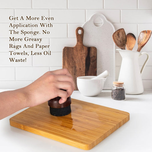 Cutting Board Oil Wax Applicator, Butcher Blocks Oil Cream Wood Applicator for Food Grade Mineral Oil, Countertops, and Bamboo Cutting Board, Wooden Utensils