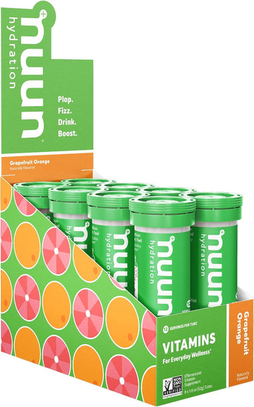 Nuun Hydration Vitamins Electrolyte Tablets + Vitamins, Grapefruit Ora