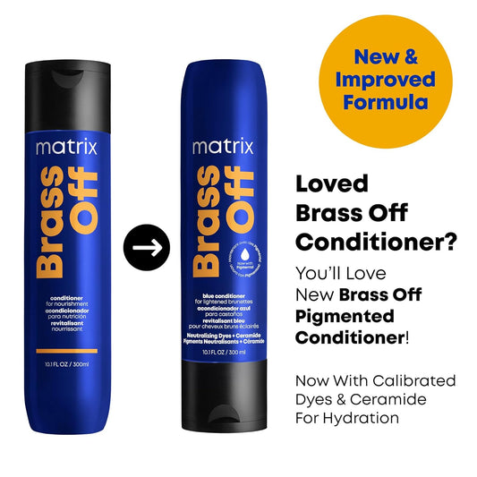 Matrix Brass Off Nourishing Conditioner | Repairs Dry, Damaged Hair | For Color Treated & Bleached Hair | Non-Color Depositing | Leave-In Salon Conditioner | Packaging May Vary