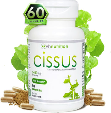 Vh Nutrition Cissus Quadrangularis | Bone And Joint Support* Supplement | 60 Capsules | Promotes Bone Strength, Enhances Joint Mobility, Reduces Discomfort | Natural Skeletal Health Support